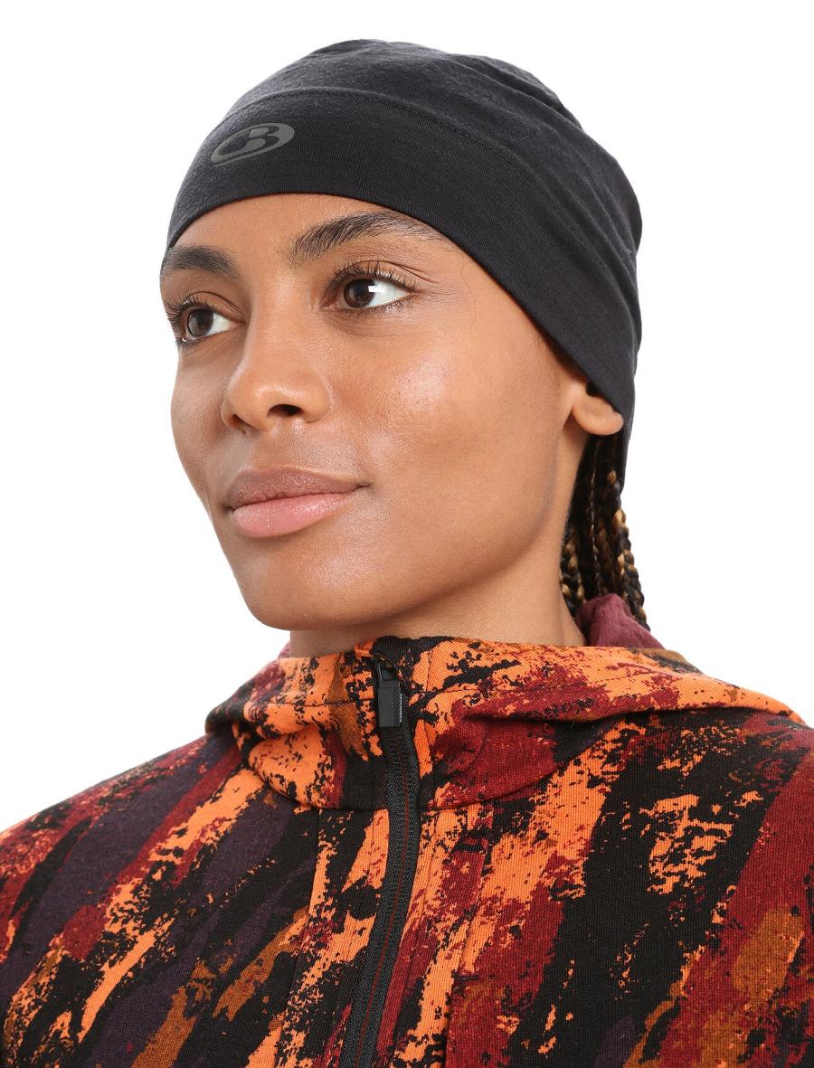 Chapeaux Icebreaker Unisex Merino Chase Beanie Femme Noir | FR 1484FDNM